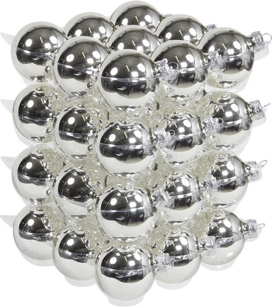 Smeren in het geheim Reclame 36x Zilveren glazen kerstballen 6 cm - glans - Kerstboomversiering zilver  glanzend | bol.com