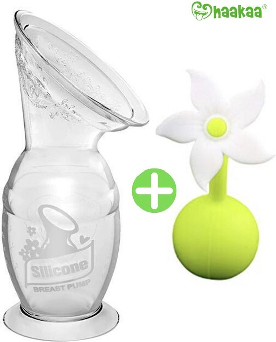 HAAKAA - Siliconen Borstkolf - 150ml + Witte Bloem - Borstvoeding - Lekschaal van Merkloos — afbeelding 5