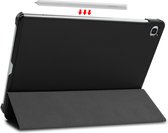 Hoes Geschikt voor Samsung Galaxy Tab S6 Lite Hoes Tri-fold Tablet Hoesje Case - Hoesje Geschikt voor Samsung Tab S6 Lite Hoesje Hardcover Bookcase - Zwart