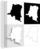 Illustration du Congo-Kinshasa en quatre plans 20x20 cm - petit - Tirage photo sur toile (Décoration murale salon / chambre)