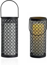 Oosterse LED tafellampen lantaarn buiten - Spatwaterdicht - Draadloos op batterijen - Zwart