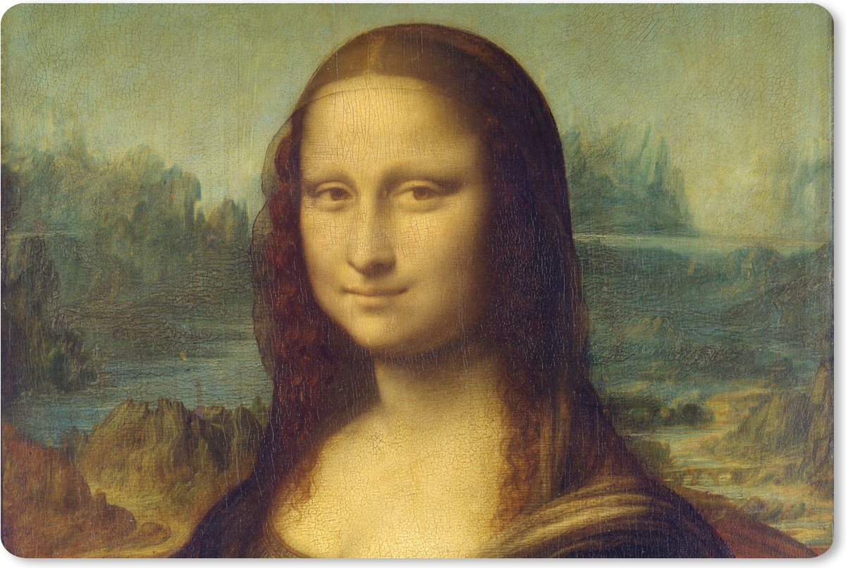 Muismat XXL 120x80 cm - Bureau onderlegger - Bureau mat Mona Lisa - Leonardo da Vinci - Bureaumat - Gaming mousepad xl - Bureaulegger groot - Computer deskmat