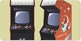 Muismat XXL - Bureau onderlegger - Bureau mat - Games - Arcade - Rood - 120x60 cm - XXL muismat - Geschikt voor Gaming Muis en Gaming PC set-up - Game kamer accesiores
