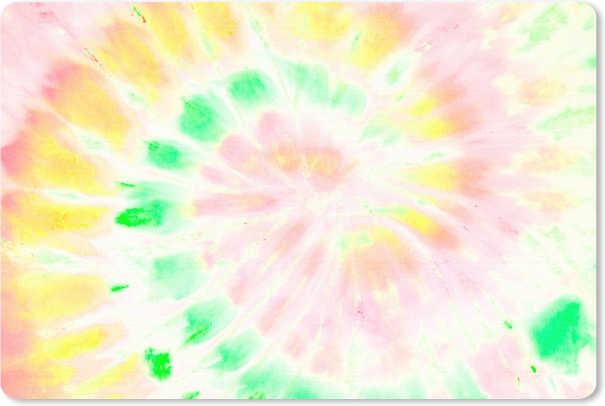 Muismat XXL 90x60 cm - Bureau onderlegger - Bureau mat Zomer - Tie dye - Groen - Bureaumat - Gaming mousepad xl - Bureaulegger groot - Computer deskmat