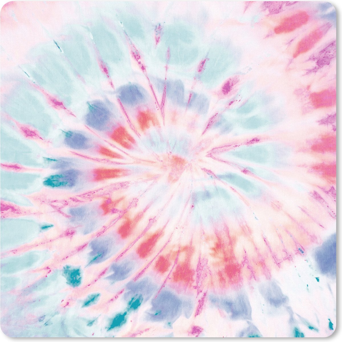 Muismat XXL 40x40 cm - Bureau onderlegger - Bureau mat Zomer - Tie dye - Blauw - Bureaumat - Gaming mousepad xl - Bureaulegger groot - Computer deskmat