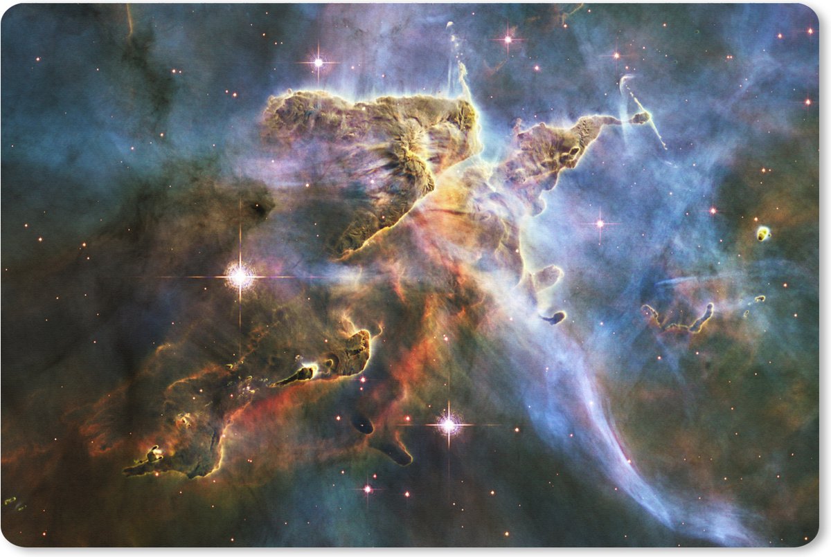 Muismat XXL 120x80 cm - Bureau onderlegger - Bureau mat Galaxy - Sterren - Licht - Bureaumat - Gaming mousepad xl - Bureaulegger groot - Computer deskmat