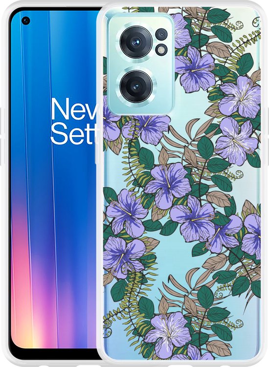 Oneplus Nord Ce2 Hoesje Purple Flowers Designed By Cazy 