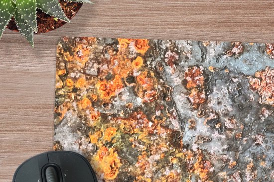 Tapis de souris XXL - Sous-main - Tapis de bureau - Rouille - Métal - Vintage - Grijs - Abstrait - 120x60 cm - Tapis de souris XXL