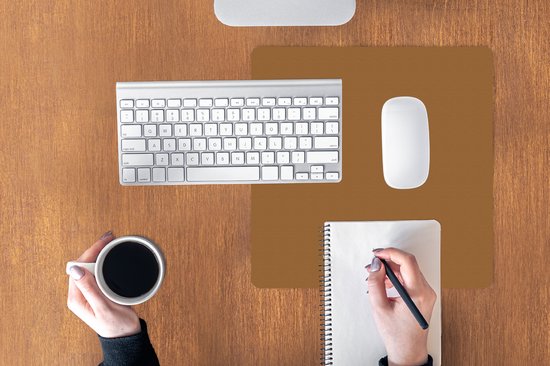 Gaming de souris gamer - Grand tapis de souris - Marron - Uni - Tapis de souris xxl - Tapis de souris - 40x40 cm - Tapis de bureau - Accessoires de bureau