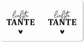 Muismat XXL - Bureau onderlegger - Bureau mat - Quotes - 'Liefste tante' - Spreuken - 100x50 cm - XXL muismat