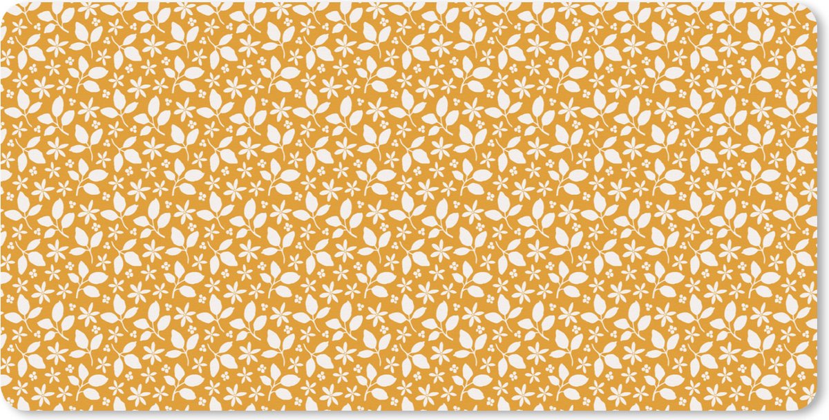 Muismat XXL 100x50 cm - Bureau onderlegger - Bureau mat Patronen - Bladeren - Bloemen - Bureaumat - Gaming mousepad xl - Bureaulegger groot - Computer deskmat