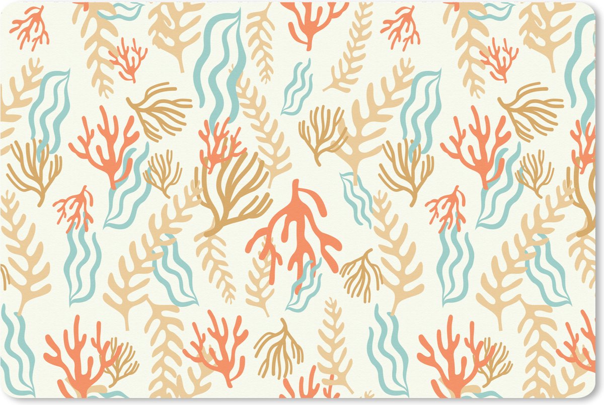 Muismat XXL 120x80 cm - Bureau onderlegger - Bureau mat Patronen - Strand - Zee - Waterplanten - Bureaumat - Gaming mousepad xl - Bureaulegger groot - Computer deskmat