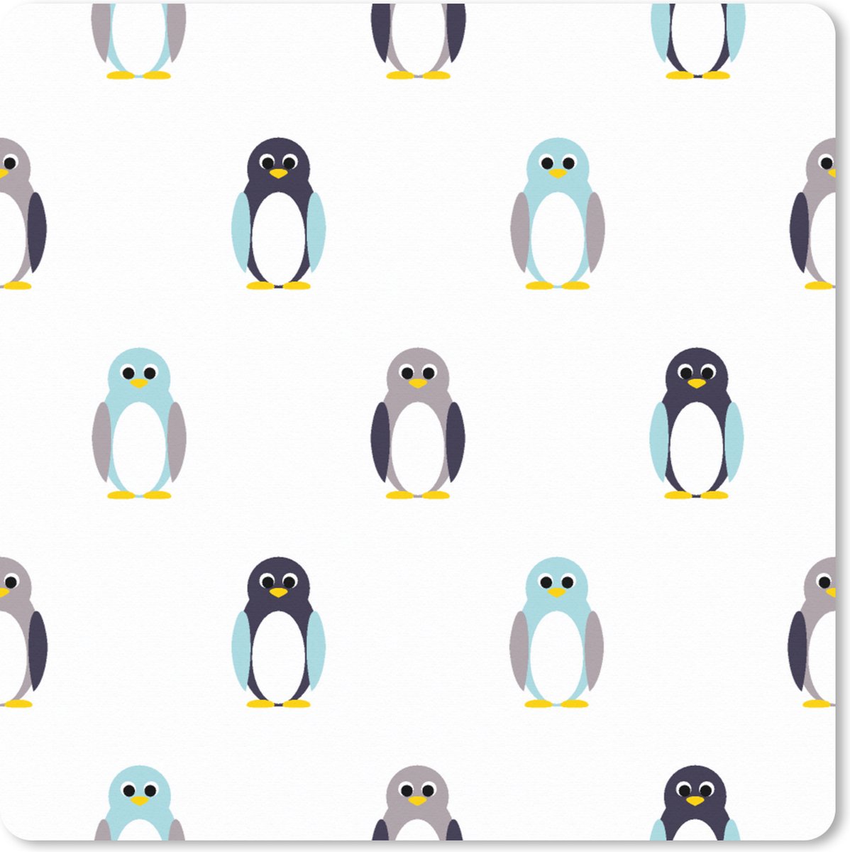 Muismat XXL 40x40 cm - Bureau onderlegger - Bureau mat Design - Dieren - Pinguïn - Bureaumat - Gaming mousepad xl - Bureaulegger groot - Computer deskmat