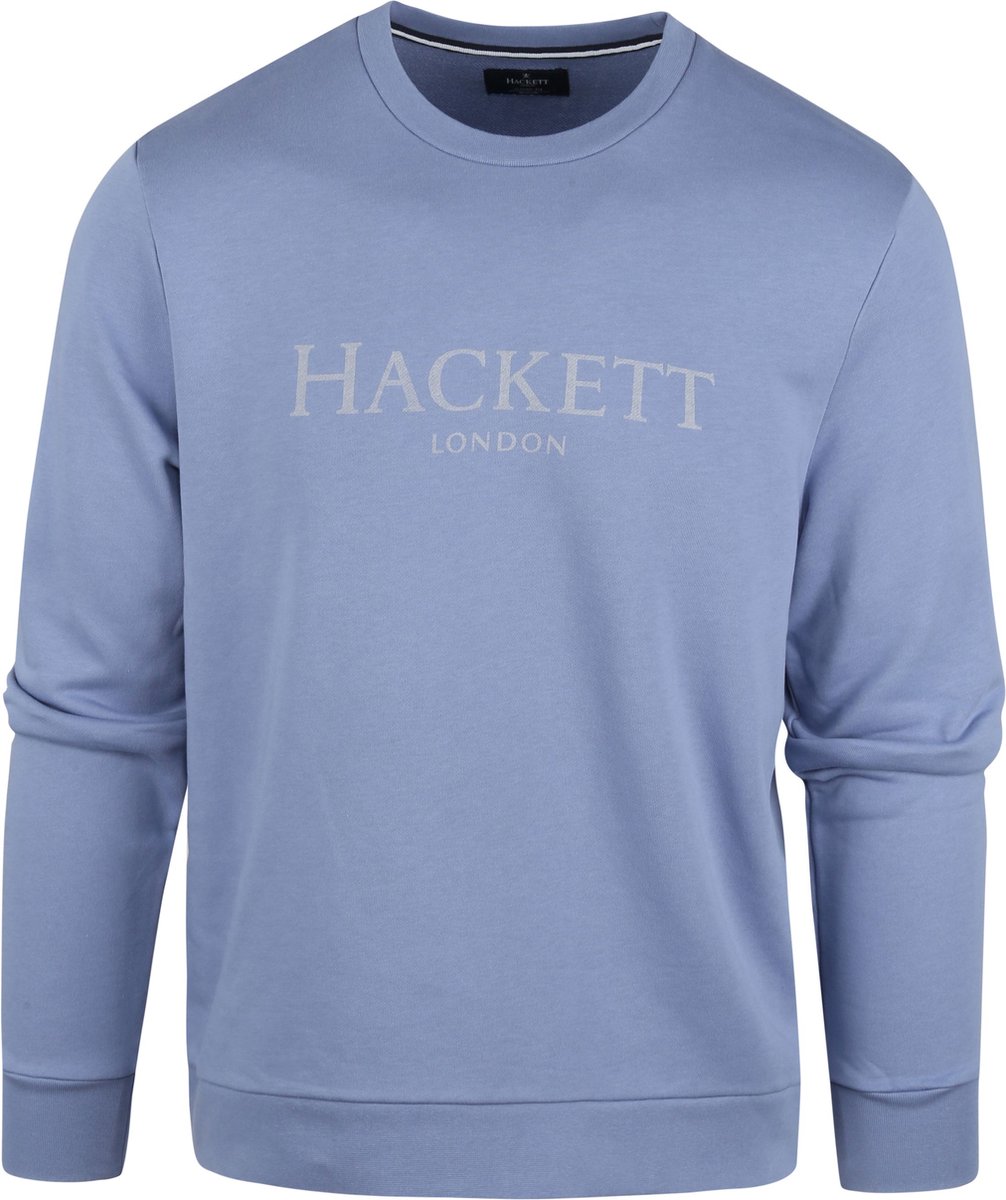 Hackett - Trui Logo Blauw - Maat XL - Slim-fit
