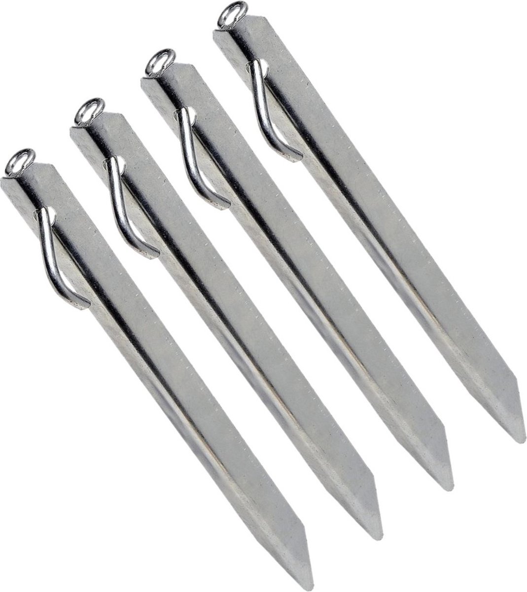 8x stuks grondpennen/tentharingen metaal met oog 38 cm - Rotspennen