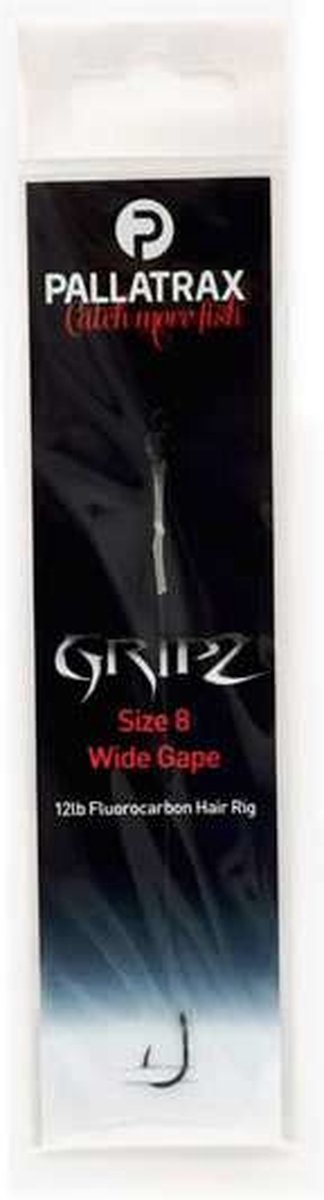 Pallatrax GRIPZ Wide Gape Hair Rig Fluorocarbon - #8 - 12lb - Karper Onderlijn Weerhaakloos