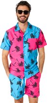 OppoSuits Parallel Palm Men's Summer Set - Comprend une chemise et un Shorts - Vêtements de bain tropicaux - Multicolore - Taille S