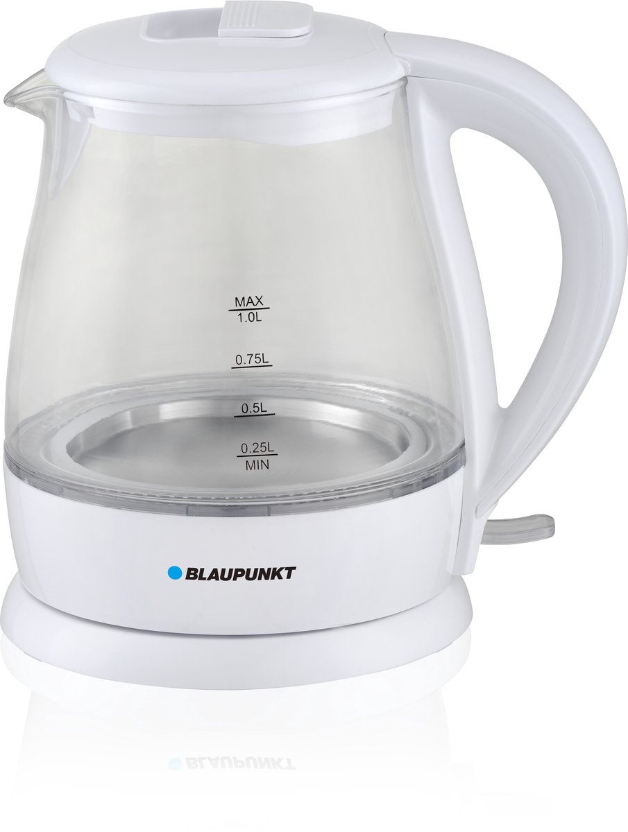 Blaupunkt - Waterkoker 1L - Wit met LED verlichting  - EKG301 - Glas