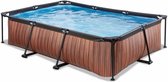 EXIT Wood zwembad 220x150x65cm met filterpomp - bruin