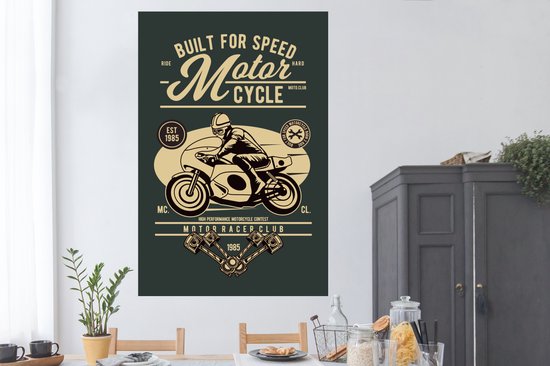 Affiche Mancave - Motor - Race - Vintage - 120x180 cm XXL