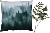 Coussins Coussins décoratifs - Oreillers Salon - 60x60 cm - Brume - Arbres - Forêt