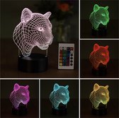 Klarigo®️ Nachtlamp – 3D LED Lamp Illusie – 16 Kleuren – Bureaulamp – Panter – Sfeerlamp – Nachtlampje Kinderen – Creative - Afstandsbediening