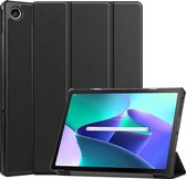 Hoesje Geschikt voor Lenovo Tab M10 Plus 3rd Gen Hoes Case Tablet Hoesje Tri-fold - Hoes Geschikt voor Lenovo Tab M10 Plus (3e Gen) Hoesje Hard Cover Bookcase Hoes - Zwart