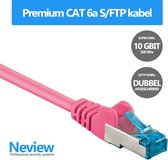 Neview - 2 meter premium S/FTP patchkabel - CAT 6a - 10 Gbit - 100% koper - Roze - Dubbele afscherming - (netwerkkabel/internetkabel)