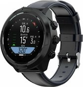 Leer Smartwatch bandje - Geschikt voor Suunto 9 - Baro leren bandje - donkerblauw - Strap-it Horlogeband / Polsband / Armband