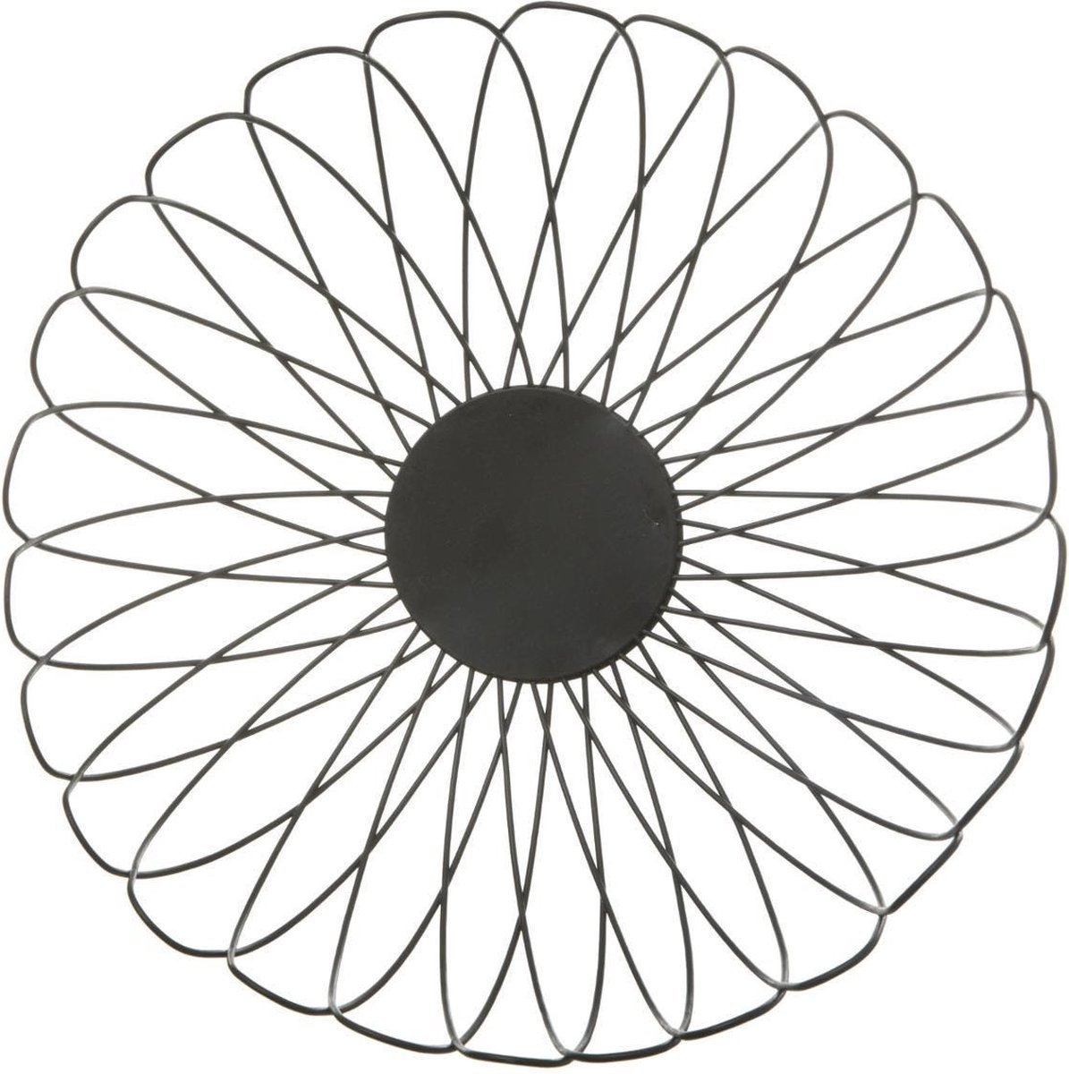 Items metalen draadmand fruitschaal - zwart - rond - 28 x 12 cm | Fun Items metalen draadmand fruitschaal - zwart - rond - 28 x 12 cm | Fun