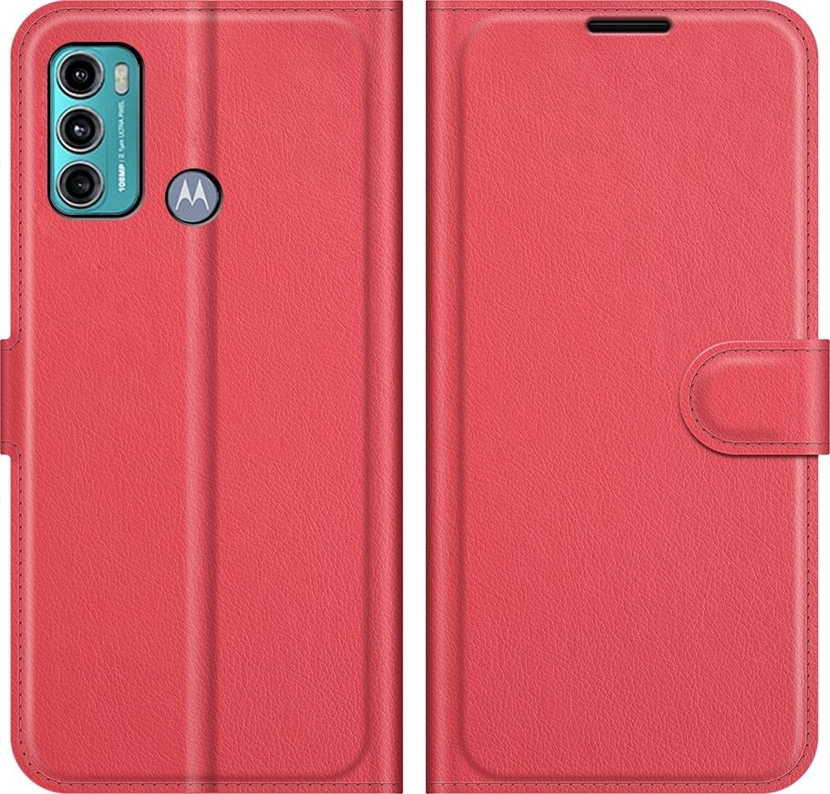 Mobigear Telefoonhoesje geschikt voor Motorola Moto G60 Hoesje | Mobigear Classic Bookcase Portemonnee | Pasjeshouder voor 3 Pasjes | Telefoonhoesje voor Pinpas / OV Kaart / Rijbewijs - Rood