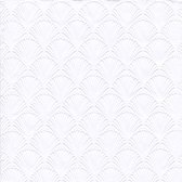 32x Luxe 3-laags servetten met patroon wit 33 x 33 cm