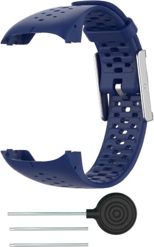 Bracelet en Siliconen Strap-it adapté pour Polar M400 / M430 - Bracelet de montre - Dragonne - Bleu foncé