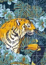 IXXI Tiger Jungle - Wanddecoratie - Bloemen en Planten - 100 x 140 cm