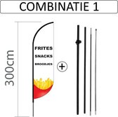 Proflag Beachflag Convex S-60 x 240 cm - Snackbar - Combi 1