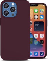 oTronica Geschikt voor iPhone 13 Pro backcover liquid siliconen hoesje - Bordeaux Rood