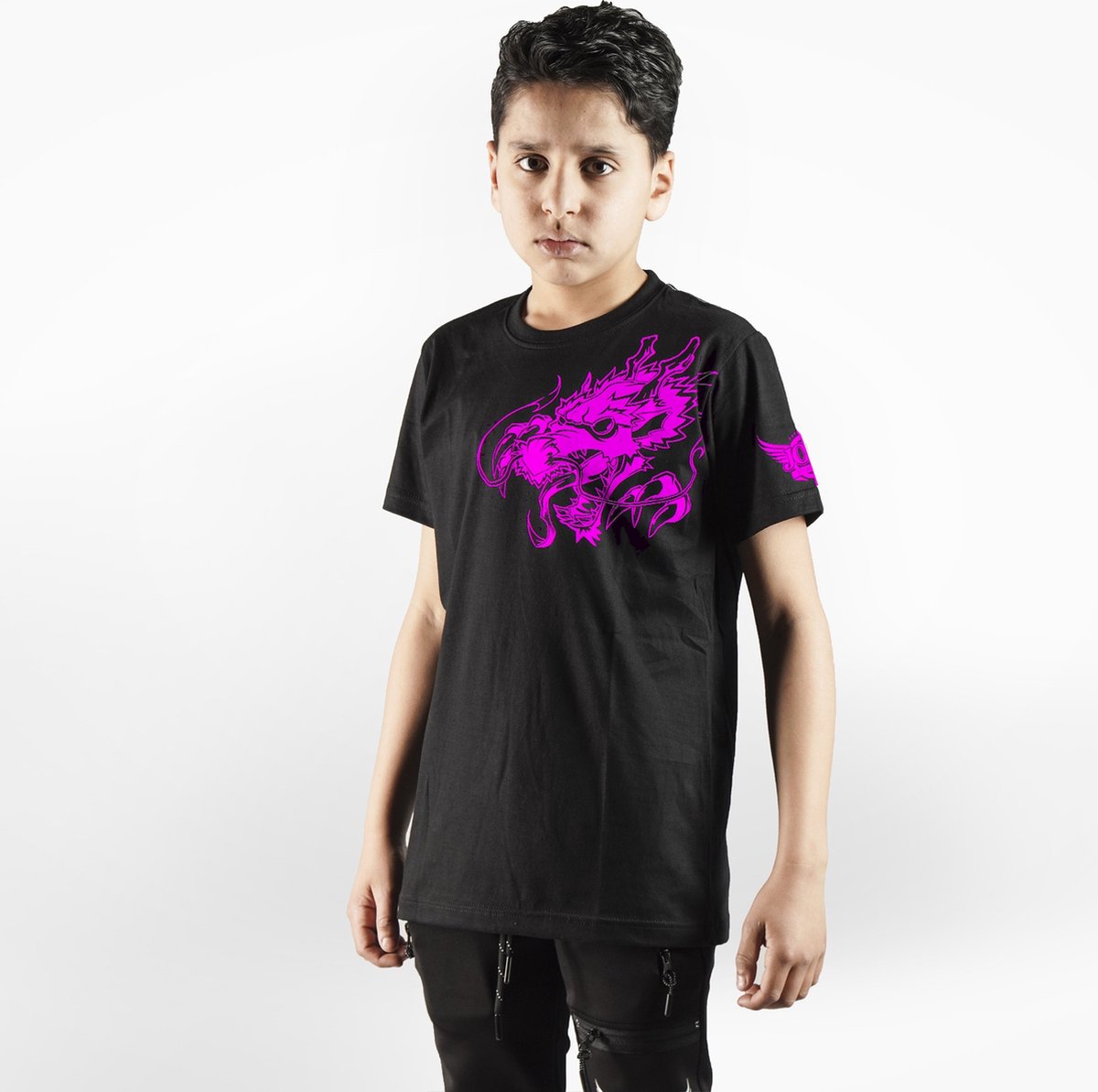 Joya T-Shirt Dragon - Kinderen - Katoen - Roze - S