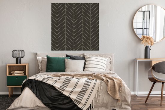 Poster Line - Motifs - Grijs - 100x100 cm XXL