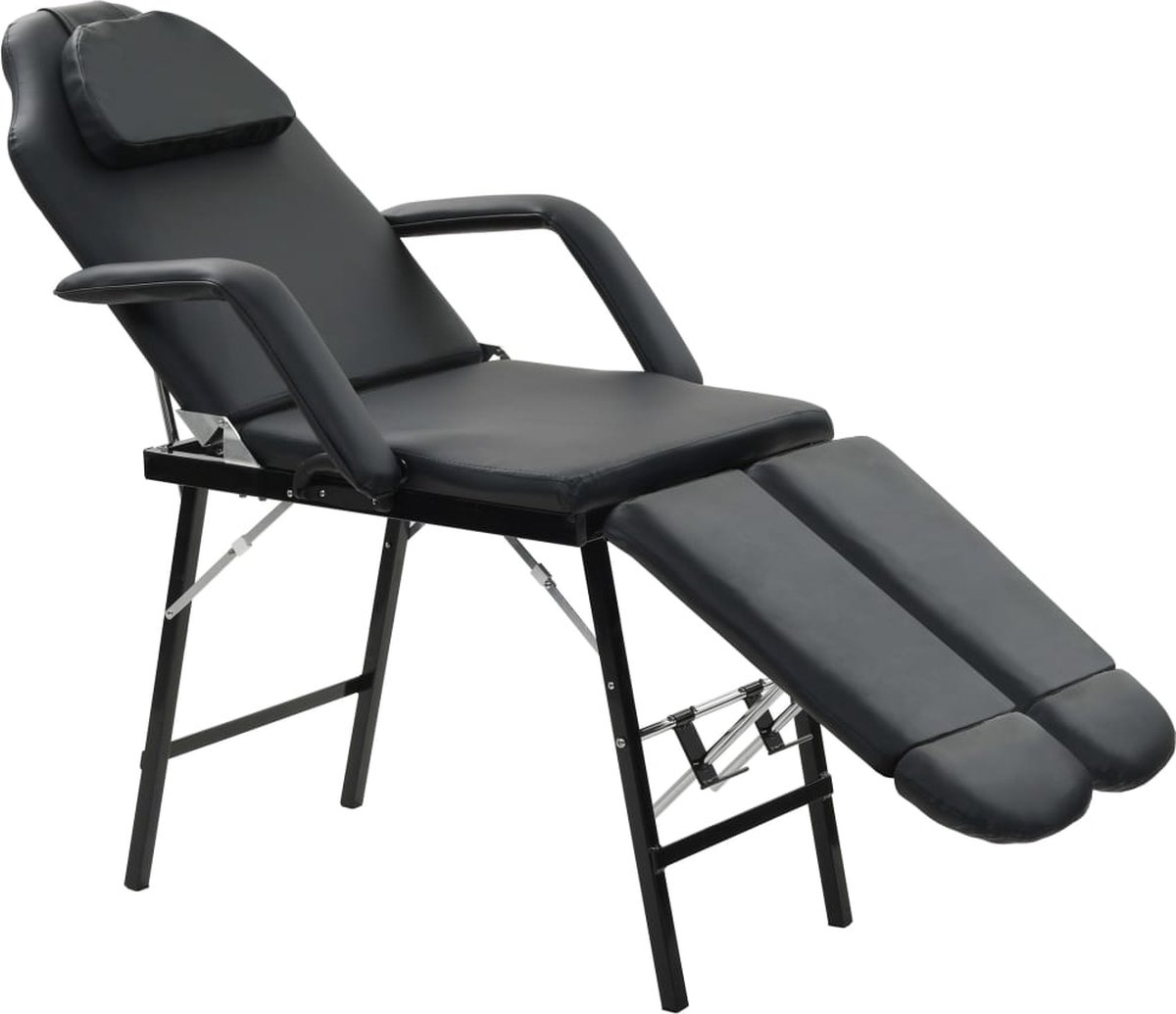 VidaLife Gezichtsbehandelstoel draagbaar 185x78x76 cm kunstleer zwart