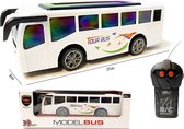 Radiografisch bestuurbare bus - 3D Led licht - RC Tour Bus speelgoed - 27CM (rijdt voor- en achteruit)