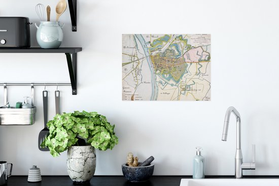 Carte historique de la ville de Zutphen Poster 40x30 cm - petit - Tirage photo sur Poster (décoration murale salon / chambre) / Villes européennes Poster