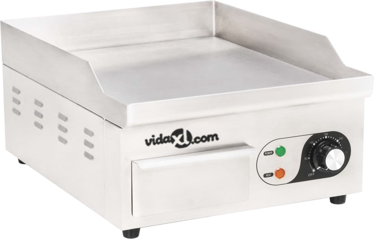 VidaLife Bakplaat elektrisch 2000 W 36x47x22 cm roestvrij staal