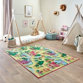 Carpet Studio Candy Town Speelkleed - Speelmat 140x200cm - Vloerkleed Kinderkamer - Anti-slip Speeltapijt - Verkeerskleed - Geel
