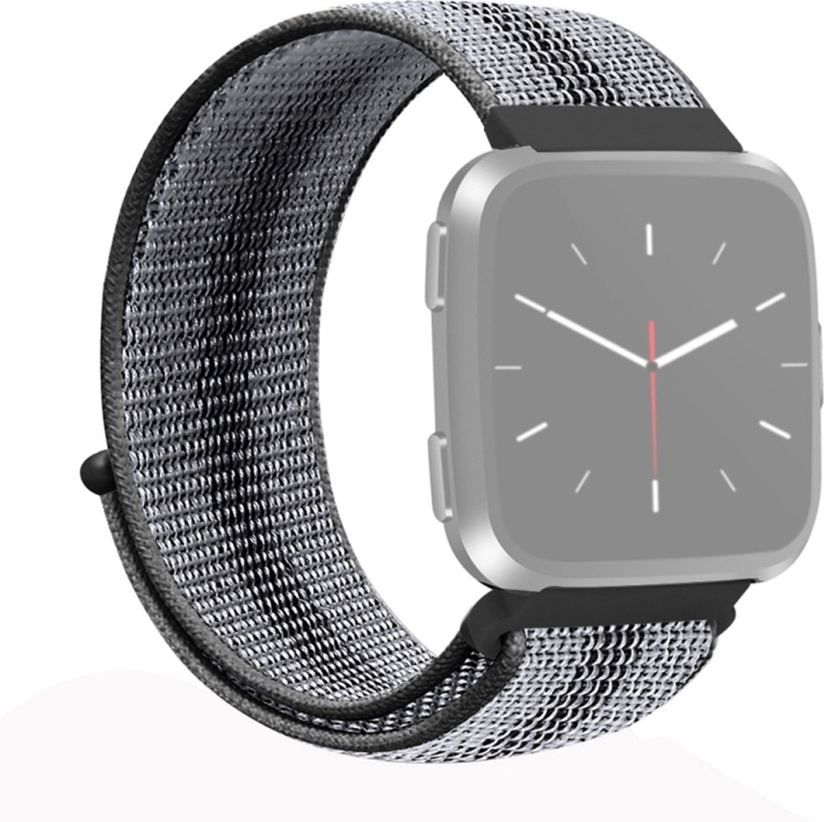 Nylon bandje - geschikt voor Fitbit Versa / Versa 2 - zwart