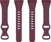 Siliconen bandje - geschikt voor Fitbit Versa 3 / Versa 4 / Sense - maat M/L - bordeauxrood