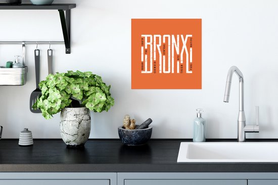 Illustration Bronx sur fond orange 30x30 cm