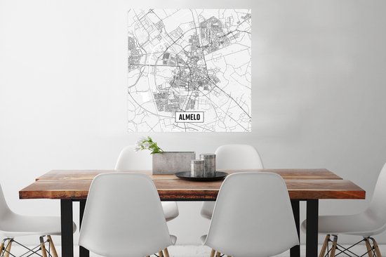 Affiche Plan de la ville Almelo - 75x75 cm - Carte