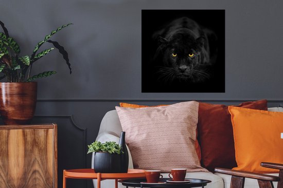 Affiche Panthère - Zwart - Jaune - 50x50 cm