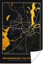 Poster Brandenburg An Der Havel - Stadskaart - Kaart - Plattegrond - Goud - Duitsland - 40x60 cm