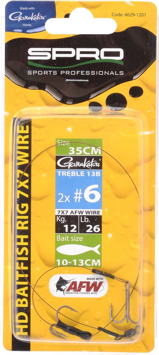 Spro Heavy Duty Baitfish Rig 7 x 7 - 35 cm - twee dreggen - haakmaat 6 van Spro — afbeelding 3
